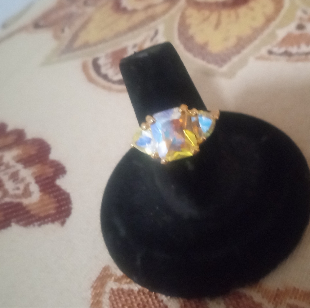 Aurora Borealis Crystal Ring